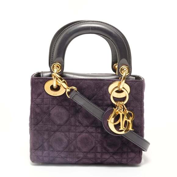CHRISTIAN DIOR Handbags - Christian Dior Lady 2-way handbag with gold hardware, purple.